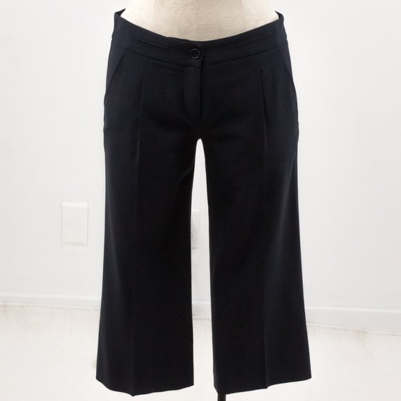 BCBGMaxAzria 4 Wool Capri Cropped Pants Dark Blue - Picture 1 of 10